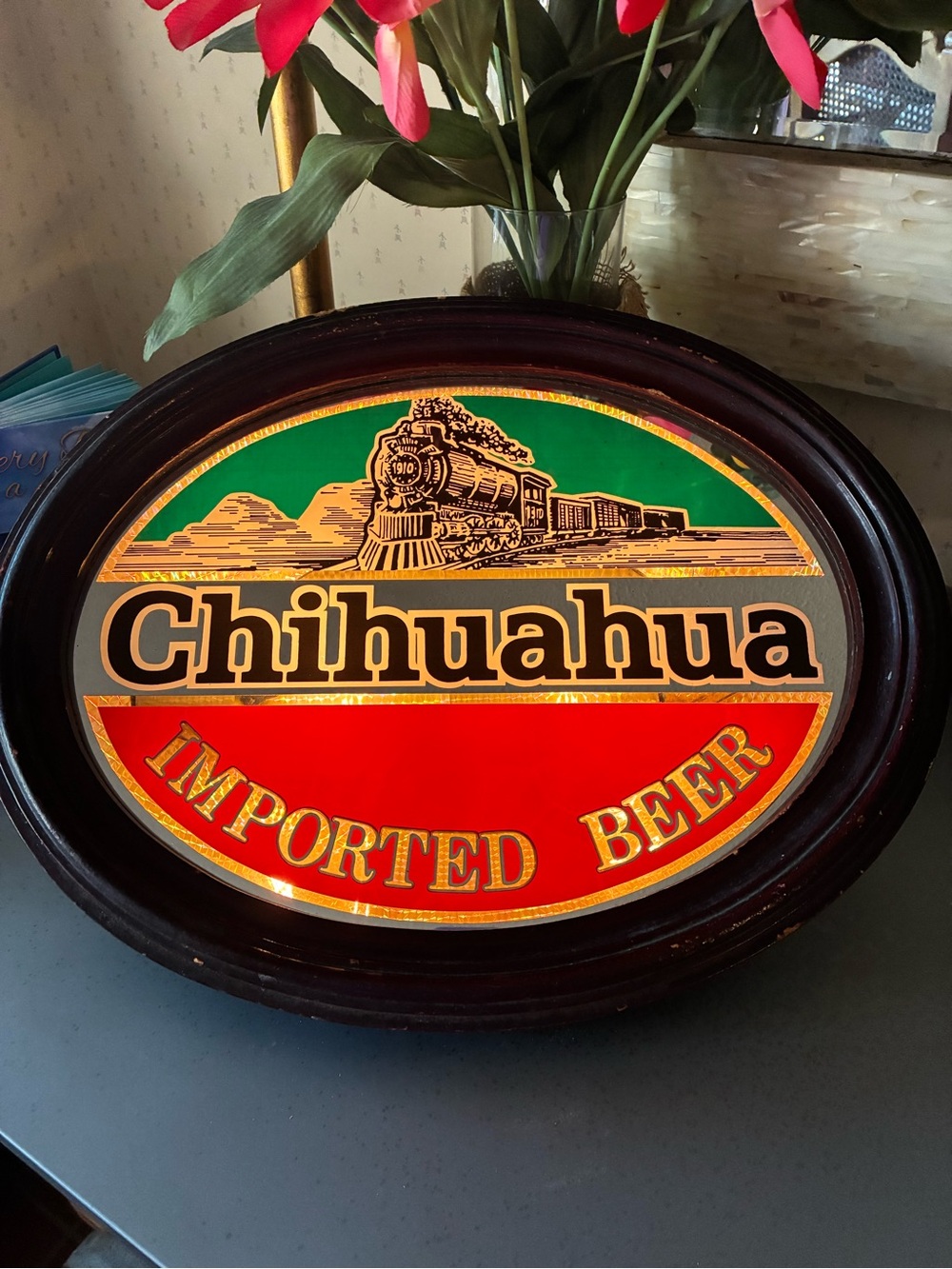 Chihuahua RARE, Vintage LIGHT UP Imported Beer electric advertising sign.